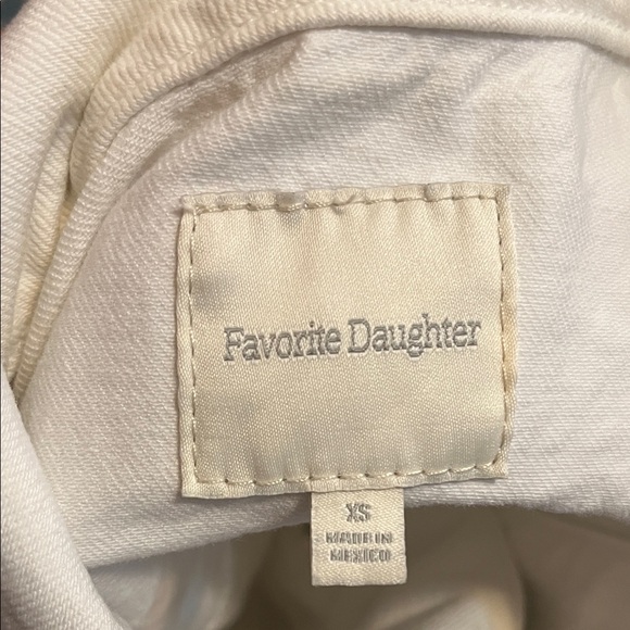 Favorite Daughter White Pockets Denim The Otto Jacket Boyfriend Distress Jacket - Picture 12 of 16